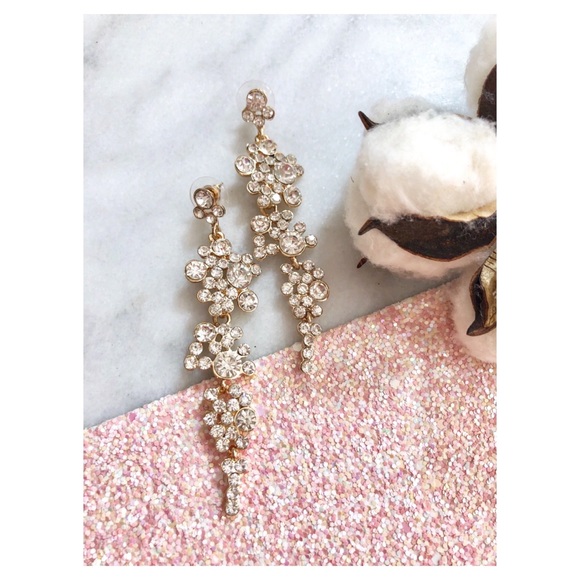 Long Crystal Drop Earrings - Picture 7 of 7